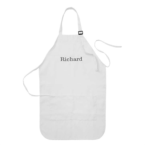 61 x 71 cm Schürze Stickerei Personalisieren Weiß