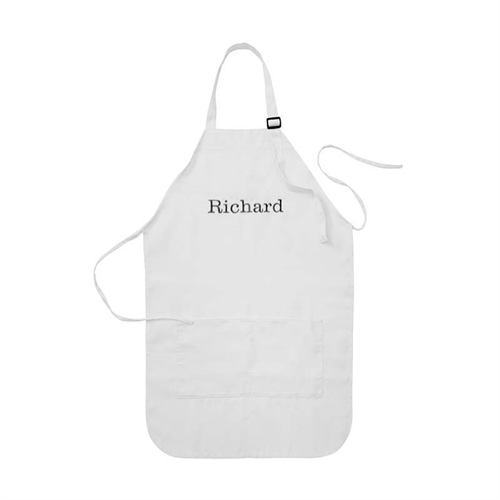 51 x 61 cm Schürze Stickerei Personalisieren Weiß