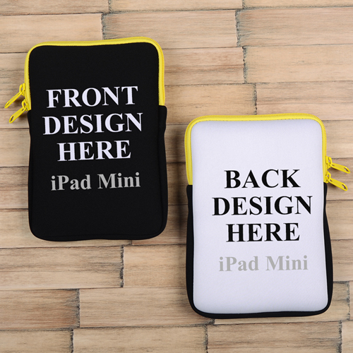 iPad Mini Tasche Hochformat Beidseitig Personalisieren Reißverschluss Gelb 21,0 x 14,6 cm