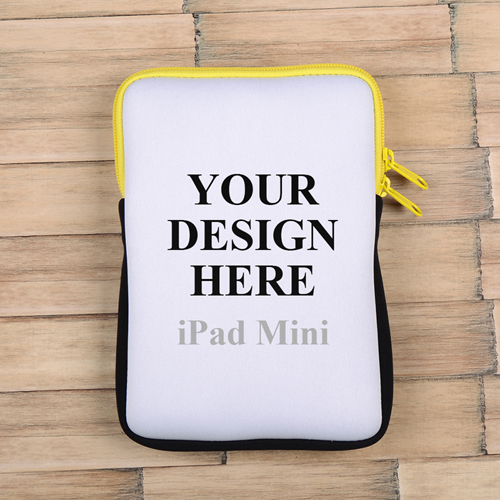 Gelber Reißverschluss iPad Mini Hülle Hochformat Einseitig Personalisieren 21,0 x 14,6 cm