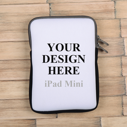 Grauer Reißverschluss iPad Mini Hülle Hochformat Einseitig Personalisieren 21,0 x 14,6 cm