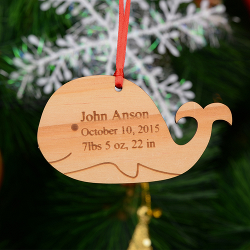 Walfisch Personalisiert Gravierter Holzschmuck