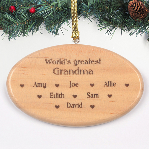 Beste Oma aller Zeiten Personalisiert Gravierter Holzschmuck