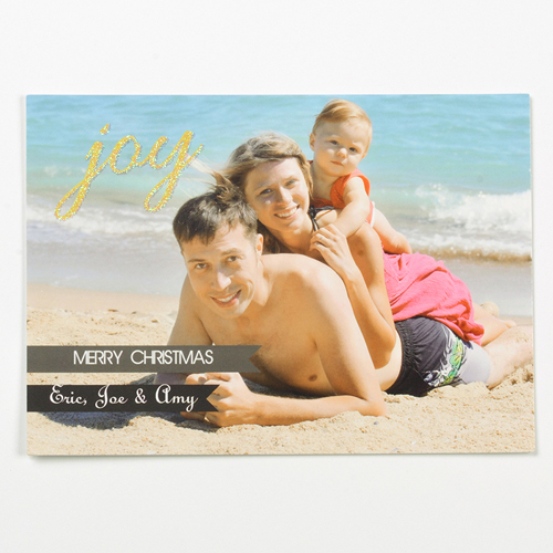 Liebe Freude Silber Glitzer Fotoweihnachtskarte Personalisieren 127x178