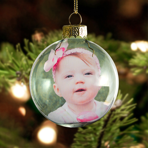 Transparente Weihnachtskugel Selbst Gestalten Durchsichtigen Glas Schmuck Foto Personalisieren 6,4 cm Durchmesser