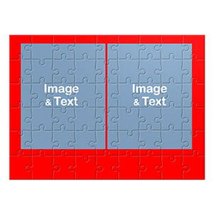 Kollagepuzzle 2 Photos, Rot, Hochformat
