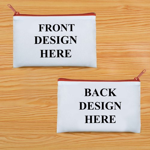 Schminkbeutel Vorne/Hinten Unterschiedlich Personalisieren 24,1 x 33,0 cm Reißverschluss Rot