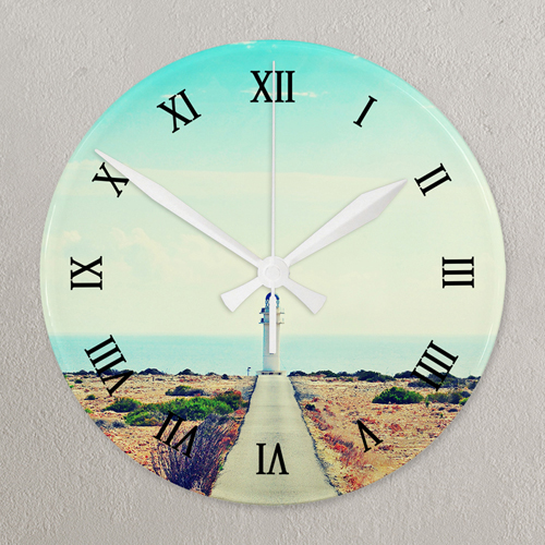 Runde Wanduhr Römische Ziffern Schwarze Zeiger Personalisieren