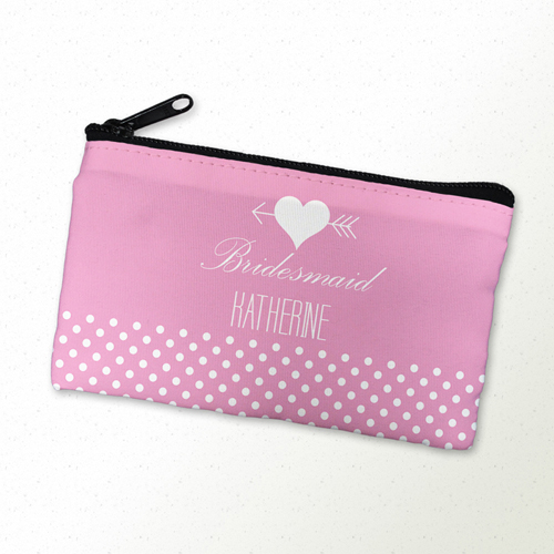 Herz und Pfeil Schmicktäschchen Reißverschluß 10,2 x 17,8 cm Personalisieren