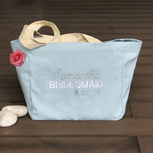Personalisierte Baumwolltasche Hellblau