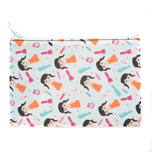 Custom Full Color Print 5x8 (2 Side Same Image) -Silver Zipper