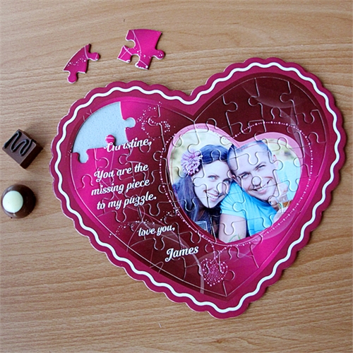 Personalisiertes Herzpuzzle Herz im Herzen