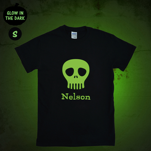 Leuchtendes T-Shirt Monster Glow Personalisieren Baumwolle Größe S Small