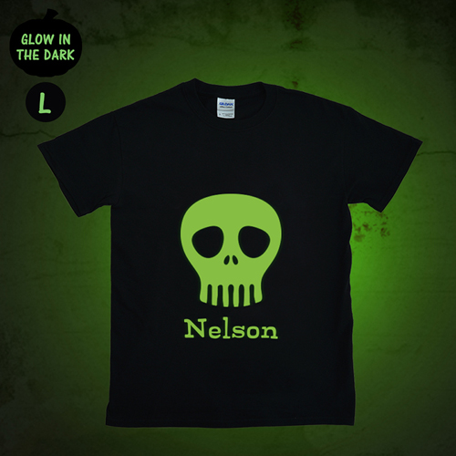 Leuchtendes T-Shirt Monster Glow Personalisieren Baumwolle Größe L Large
