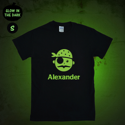 Leuchtendes T-Shirt Pirat Glow Personalisieren Baumwolle Größe S Small