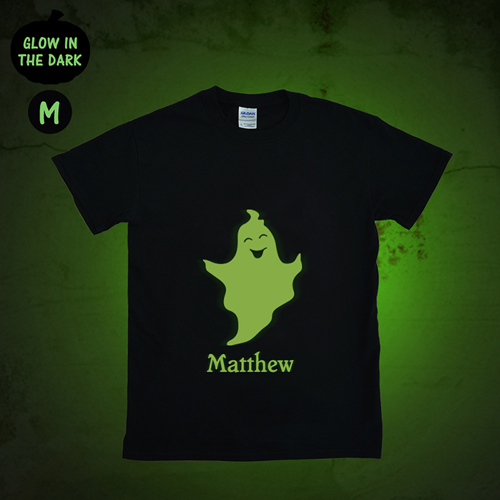 Geisterstunde Leuchtendes T-Shirt Glow Personalisieren Baumwolle Größe M Medium