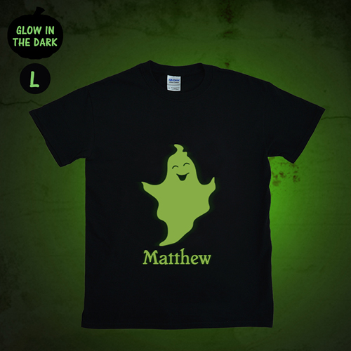 Geisterstunde Leuchtendes T-Shirt Glow Personalisieren Baumwolle Größe L Large