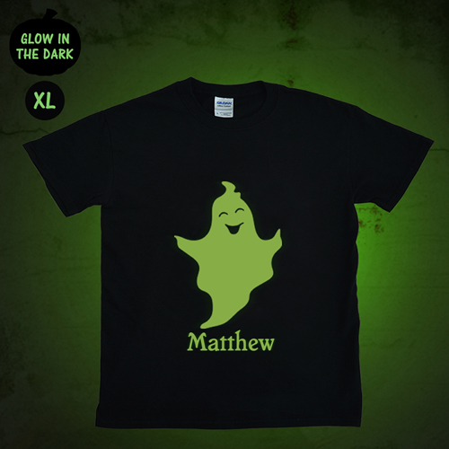 Geisterstunde Leuchtendes T-Shirt Glow Personalisieren Baumwolle Größe XL