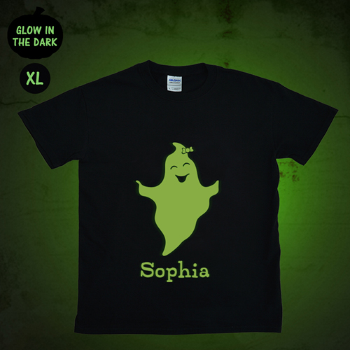 Leuchtendes T-Shirt Poltergeist  Glow Personalisieren Baumwolle Größe XL