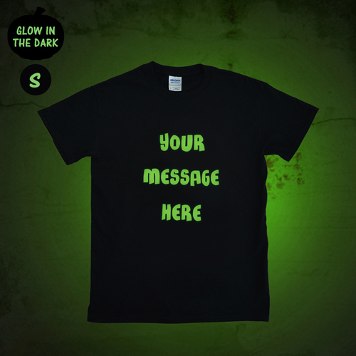 Meine Worte Grusel Leuchtendes Glow T-Shirt Personalisieren Baumwolle Größe S Small