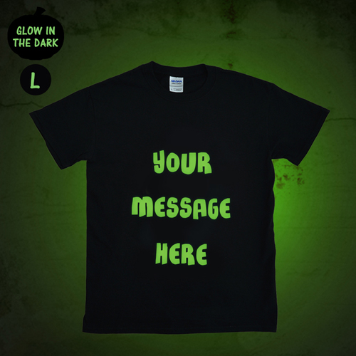 Meine Worte Grusel Leuchtendes Glow T-Shirt Personalisieren Baumwolle Größe L Large