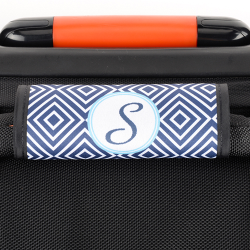Navy Ikat Kofferschild Personalisieren