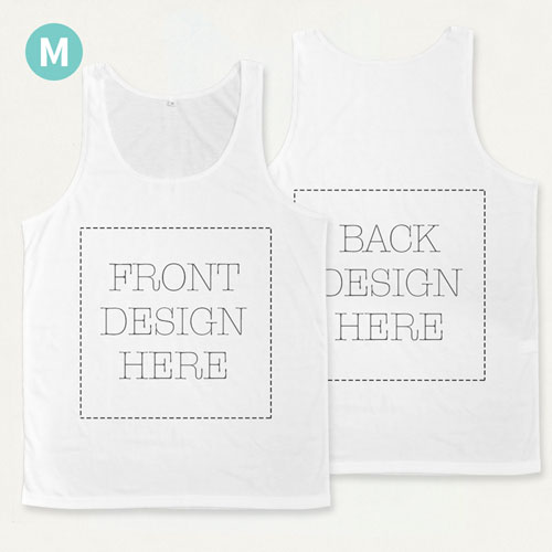 Maßgeschneidertes Vollfarb-Print Unisex Tanktop (Vorn und Hinten) (Mittel)
