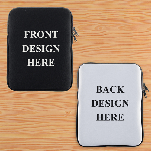 Grau New iPad & 2,3,4 Sleeve beidseitig personalisieren Hochformat 195 x 250 mm Neopren