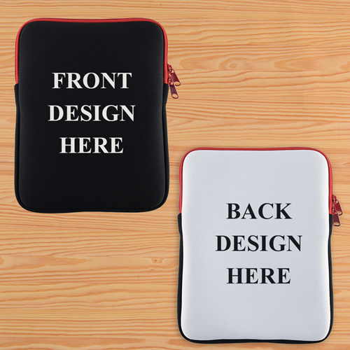 Rot New iPad & 2,3,4 Sleeve beidseitig personalisieren Hochformat 195 x 250 mm Neopren