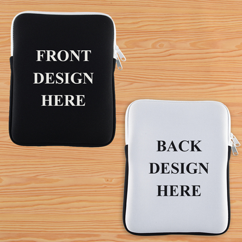 Weiß New iPad & 2,3,4 Sleeve beidseitig personalisieren Hochformat 195 x 250 mm Neopren