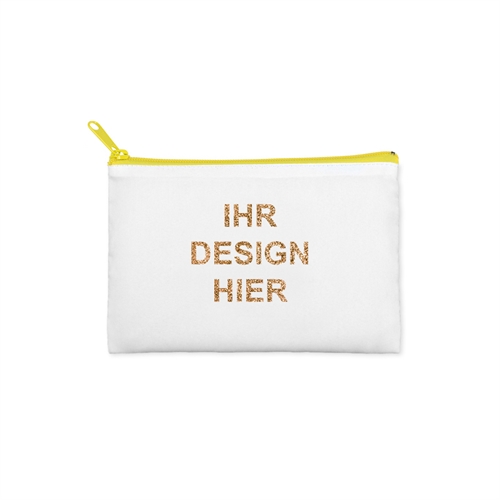 8,9 x 15,2 cm Glitzer Kosmetiktasche Beidseitig Personalisieren Reißverschluss gelb