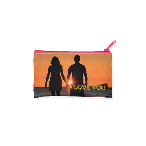 10,2 x 17,8 cm Glitzer Kosmetiktasche Beidseitig Personalisieren Reißverschluss hot pink