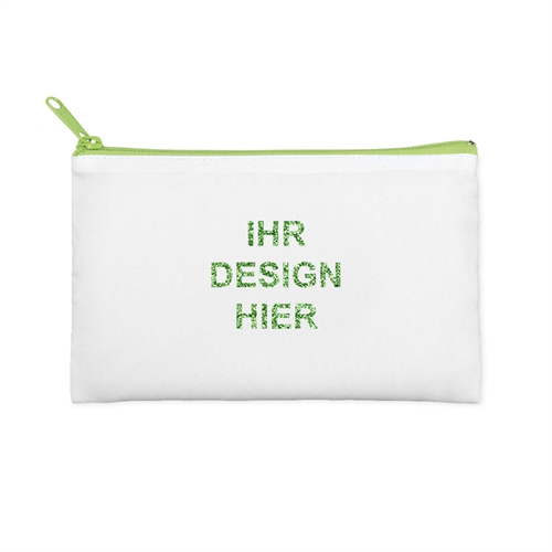 127 x 203 mm Glitzer Kosmetiktasche Beidseitig Personalisieren Reißverschluss grün