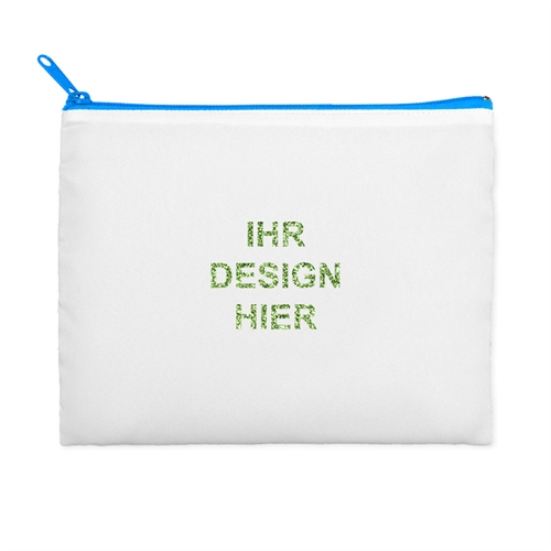 241x330 mm Glitzer Kosmetiktasche Beidseitig Personalisieren Reißverschluss blau