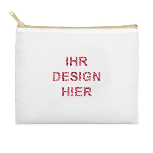 279x356 mm Glitzer Kosmetiktasche Beidseitig Personalisieren Reißverschluss beige