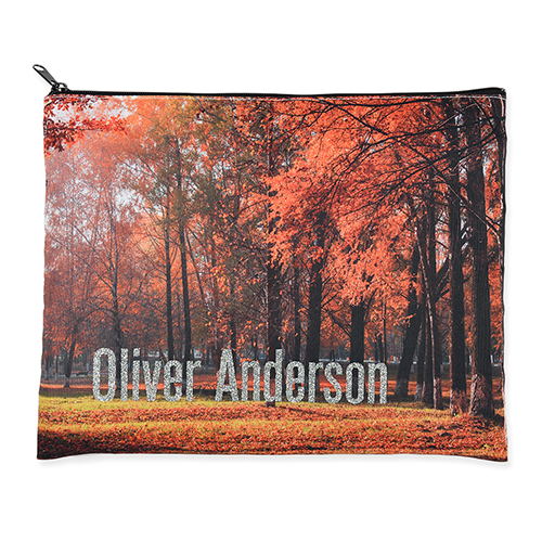 279x356 mm Glitzer Kosmetiktasche Beidseitig Personalisieren Reißverschluss schwarz