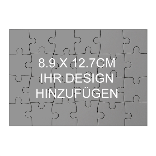 Kleines Puzzle als Einladung Holz Querformat 89 x 127 mm 24 Teile