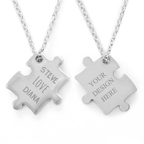 Love Liebe Puzzle Halskette Gravur Anhänger beidseitig Personalisieren