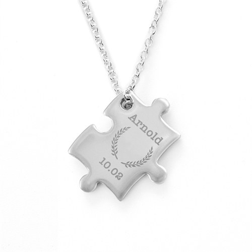Siegerkranz Sterne Puzzle Halskette Gravur Anhänger einseitig Personalisieren
