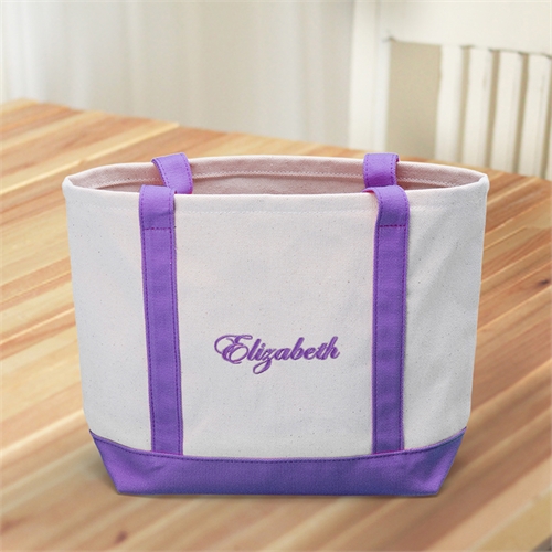Bestickte Stofftasche klein Lila