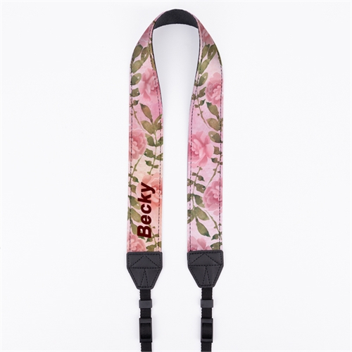 38 mm Kameratragegurt Wasserfarben Floral Personalisieren