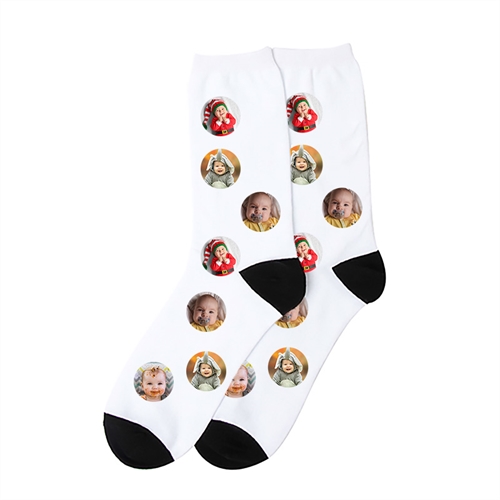 Collage Design Unisex Socken selbst gestalten Größe L