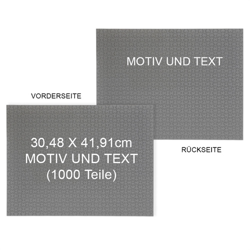 Beidseitig personalisieren  30,5 x 41,9 cm 1000 Teile Minipuzzle - Querformat 