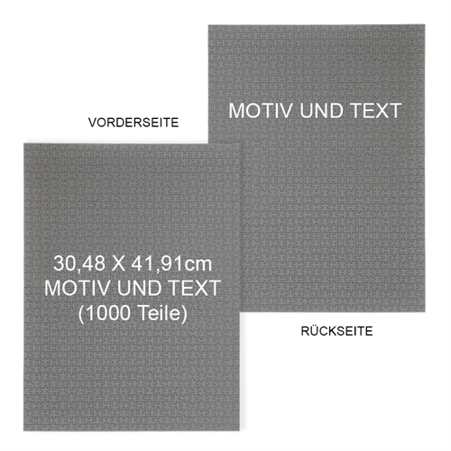 Beidseitig personalisieren  30,5 x 41,9 cm 1000 Teile Minipuzzle - Hochformat 