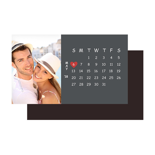 5,08 x 8,89 cm Photomemokalender, Grau