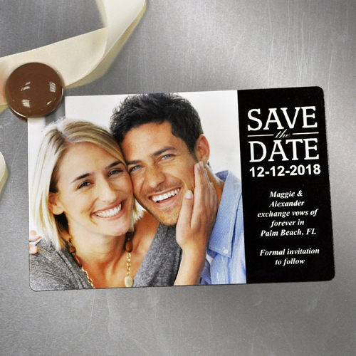 10,16 x 15,24 cm Save the Date Magnet Schwarz