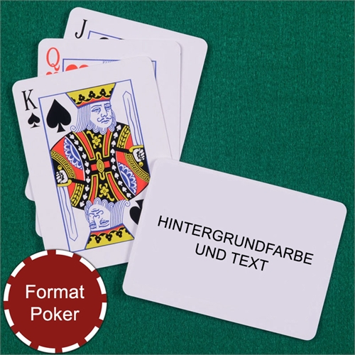 Standard Spielkarten, personalisierte Rückseite im Querformat