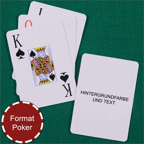 Großschrift Spielkarten mit personalisierter Rückseite, Hochformat