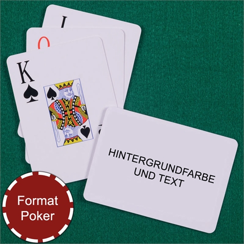 Großschrift Spielkarten mit personalisierter Rückseite, Querformat