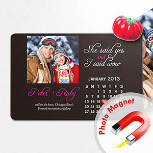 Kalender Save the Date Fotomagnet Schwarzer Kuss 10,16 x 15,24 cm